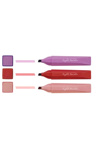 Bafix Fosforlu Kalem Kalem Tipi 3'lü Kırmızı, Pembe, Mor Chosch CS-H816-6 ürün görseli 1