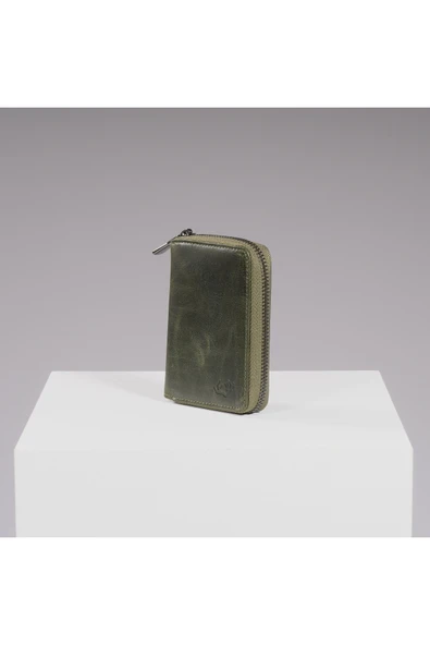 DEERDERİ Rhode Vintage Hakiki Deri Fermuarlı Kartlık Cüzdan - Resim 3
