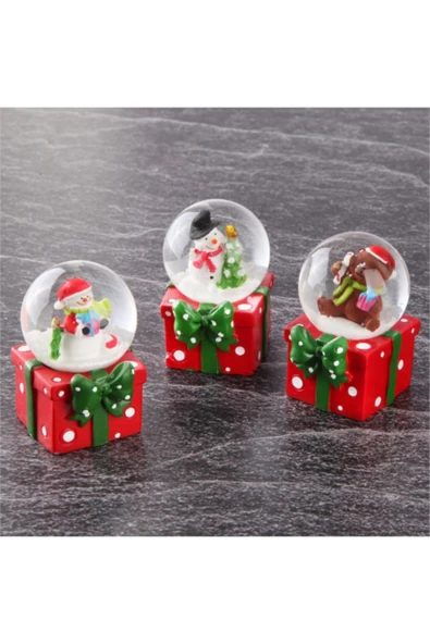 Tohana Cam sulu Mini Yılbaşı Küresi 7 cm - Resim 2