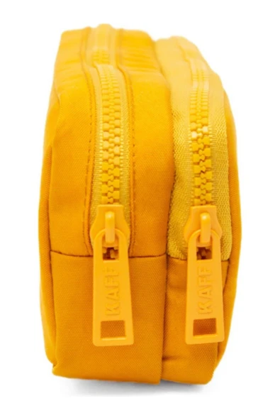 Dörtel Tedarik Krinkıl Kumaş Yıkanabilir Çift Bölmeli Gözlü Kalemlik Kalem Kutusu 01105 - Sarı - Resim 6