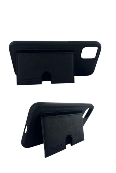 DEERDERİ İphone Hakiki Deri Dikişli Karlıklı Standlı Kılıf Iphone 11 - Resim 3