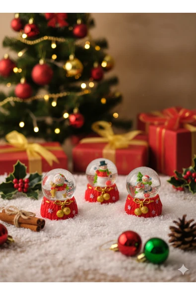 Tohana Cam sulu Mini Yılbaşı Küresi 7 cm ürün görseli 1