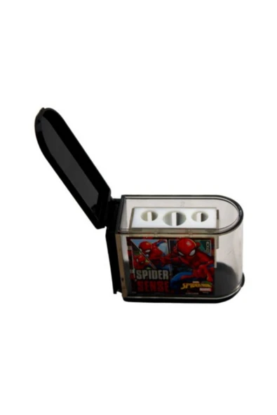 Otto Kalemtıraş Örümcek Adam Hazneli 3 Bıçaklı Siyah 44682 - Resim 3