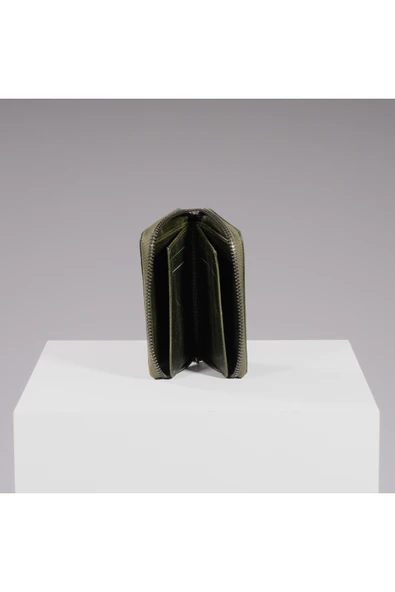 DEERDERİ Rhode Vintage Hakiki Deri Fermuarlı Kartlık Cüzdan - Resim 2