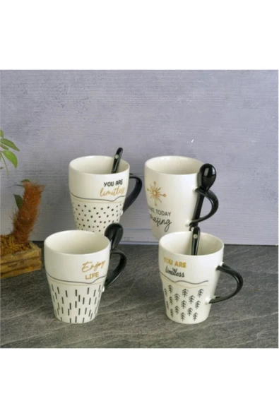 Tohana Motivasyon Hediyelik Kaşıklı Seramik Kupa - Resim 3