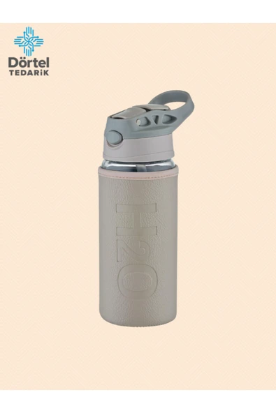 Tohana H2o Deri Kılıflı Pipetli Cam Matara 500 ML ürün görseli 1