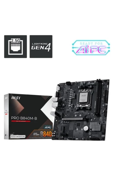 MSI Pro B840M-B AMD AM5 DDR5 Micro ATX Anakart Outlet ürün görseli 1