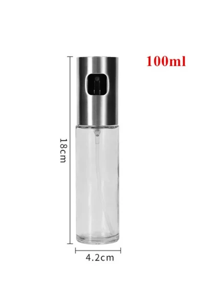 Tohana Zeytinyağı Cam Sprey Şişesi Sirke Yağ Püskürtücü Barbekü Sosu Yağdanlık 100ml - Resim 5