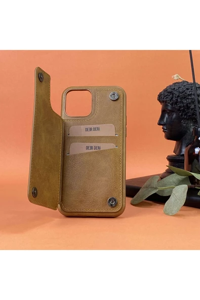 DEERDERİ Helen İphone Hakiki Deri Telefon Kılıfı Iphone 12/12 Pro Uyumlu - Resim 4