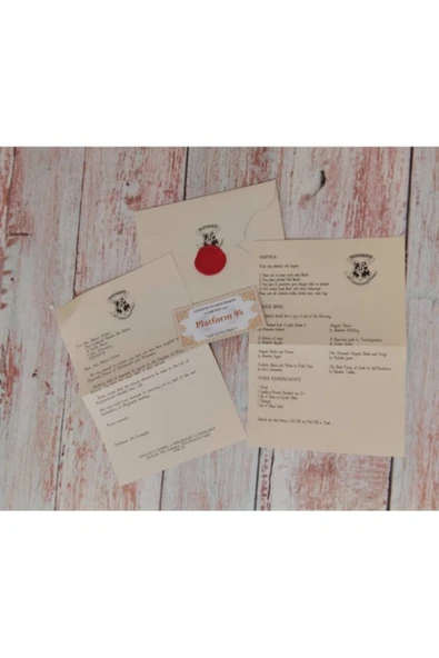 Dörtel Tedarik Harry Potter Hogwarts Ekspress Kabul Mektubu Davet Mektup Bilet - Resim 3