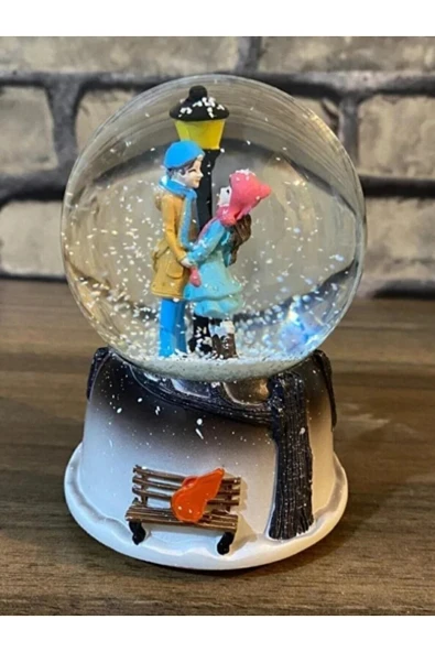 Tohana Romantik Aşk Orta Boy Işıklı Müzikli Sevgili Kar Küresi - Resim 2