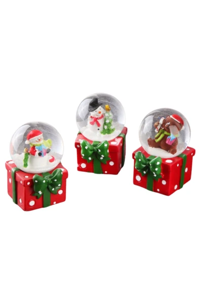 Tohana Cam sulu Mini Yılbaşı Küresi 7 cm - Resim 3