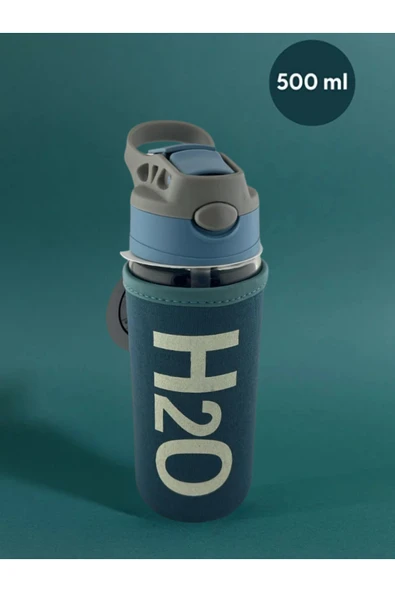 Tohana H2o Kılıflı Pipetli Cam Matara 500 ML ürün görseli 1