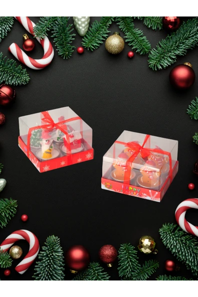 Tohana Yılbaşı Temalı Kurabiye Adam T-Light Mum Dekoratif Mum Seti 8 Adet - Resim 2