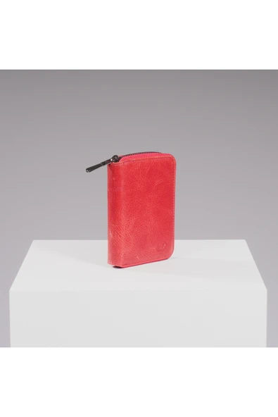 DEERDERİ Rhode Vintage Hakiki Deri Fermuarlı Kartlık Cüzdan - Resim 2