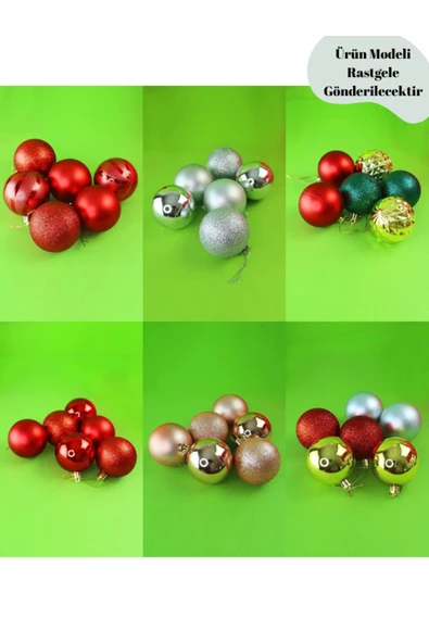 Bam Yılbaşı Ağacı Süsü Çam Ağacı Süsü 6'lı 6 cm 1767 - Resim 2