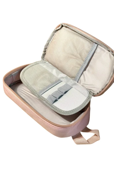 Dörtel Tedarik Elephant 2 Fermuarlı Kumaş Kalem Kutu Turkuaz Kalem Çantası - Resim 7