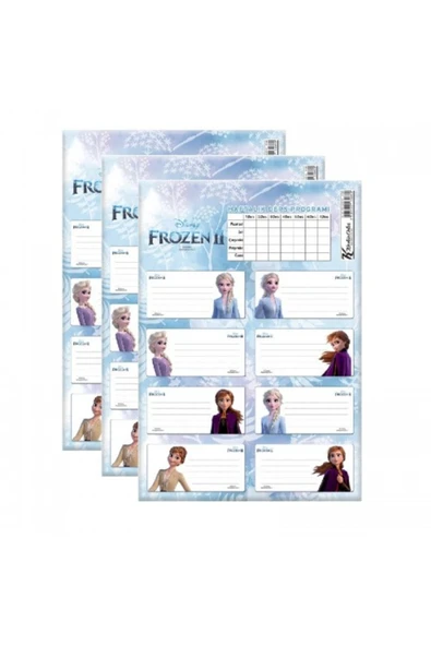 KESKİN COLOR Keskin Color Frozen Iı Okul Etiketi Ders Programlı 3 Lü 220130-92 - Resim 2