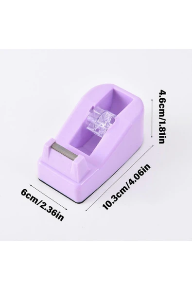 Ark Mini Yapışkan Bant Rulo Kesme Aleti, Doldurulabilir 18x20 mm Ev Okul Ofisi için Sarma Bandı Mor - Resim 3