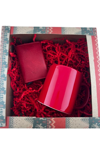 Dörtel Tedarik Yılbaşı Temalı Seramik Kupa, Mekanizmalı Hakiki Deri Cüzdan Hediye Seti (Kişiye Özel Baskı Yapılır) - Resim 4