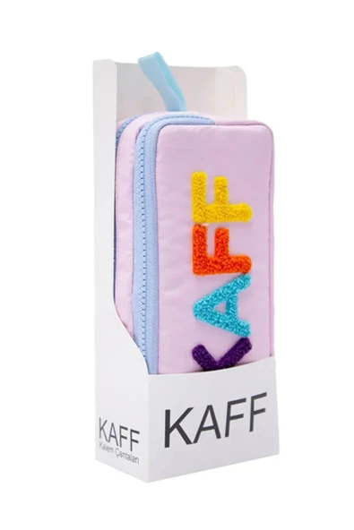 Dörtel Tedarik Pembe Renk Mavi Fermuarlı Su Geçirmez Bondit Kumaş Peluş Baskılı Çift Gözlü Kalemlik 01108 ürün görseli 1