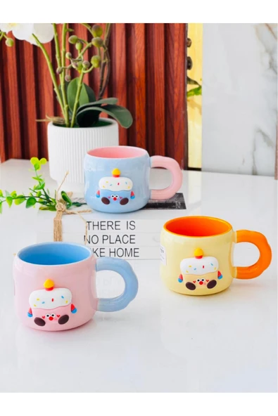 Bam Mıknatıslı Mumlu Pasta Figürlü Seramik Kupa - Resim 2