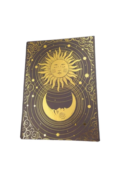 Dörtel Tedarik Tarot Güneş ve Ay Temalı Planner Karton Kapak Defter Zamansız Ajanda ürün görseli 1