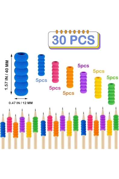Fatih Kurşun Kalem Tutacağı Çocuk ve Yetişkinler için Sünger Kalem Kavrama Silikon Koruyucu 1 Adet - Resim 5
