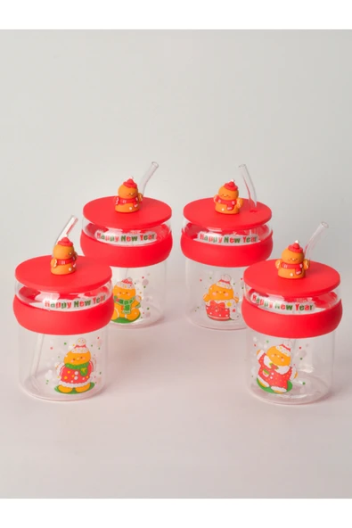 Tohana Yeni Yıl Pipetli Cam Kupa Kurabiye Adam - Resim 2