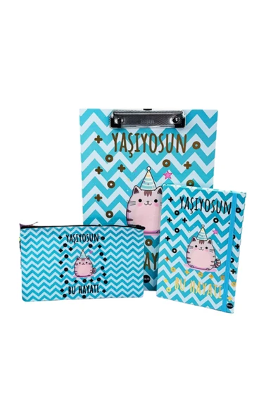 Dörtel Tedarik Yaşıyosun Bu hayatı V2 Tasarımlı Kırtasiye Seti - Resim 4