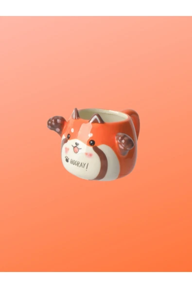 Tohana 3D Kucaklayan Hayvan Figürlü Seramik Kupa - Resim 2