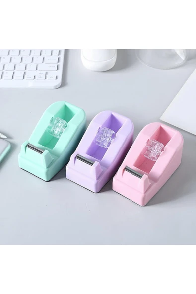 Ark Mini Yapışkan Bant Rulo Kesme Aleti, Doldurulabilir 18x20 mm Ev Okul Ofisi için Sarma Bandı Mor - Resim 6