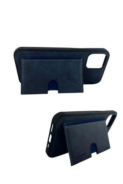 DEERDERİ Kartlıklı Tutacaklı İphone Hakiki Deri Koruyucu Kılıf Iphone 12/12 Pro - Resim 2