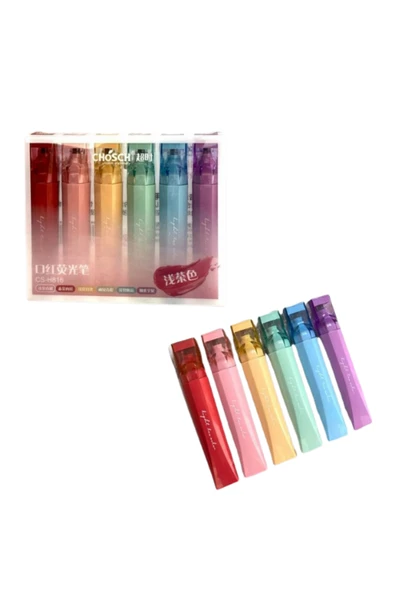 Bafix Fosforlu Kalem Kalem Tipi 6'lı Chosch CS-H816-6 ürün görseli 1