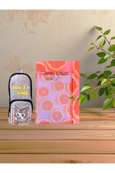Dörtel Tedarik My Melody Mor Kalem Kutu, Greyfurt Temalı Ajanda Defter, To Do List ürün görseli 1