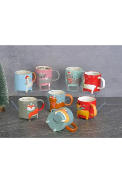 Tohana 3D Hayvan Figürlü Kış Temalı Seramik Kupa 420 ML - Resim 3