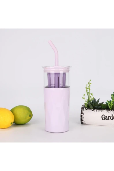 Tohana H2o 5'i 1 Yerde Çelik Pipetli Cam Detox Kupa Temizleyici Hediyeli 650 ML ürün görseli 1