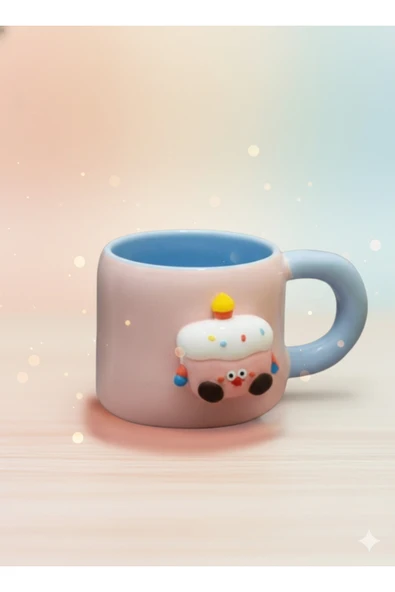 Bam Mıknatıslı Mumlu Pasta Figürlü Seramik Kupa ürün görseli 1