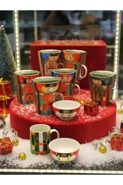 Tohana Kurşun Asker Figürlü Porselen Kupa Kase Seti - Resim 2