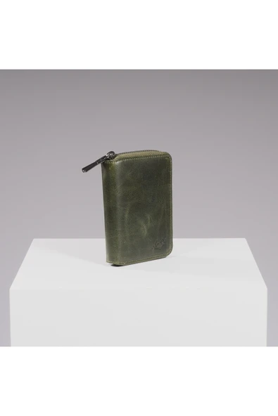 DEERDERİ Rhode Vintage Hakiki Deri Fermuarlı Kartlık Cüzdan - Resim 4