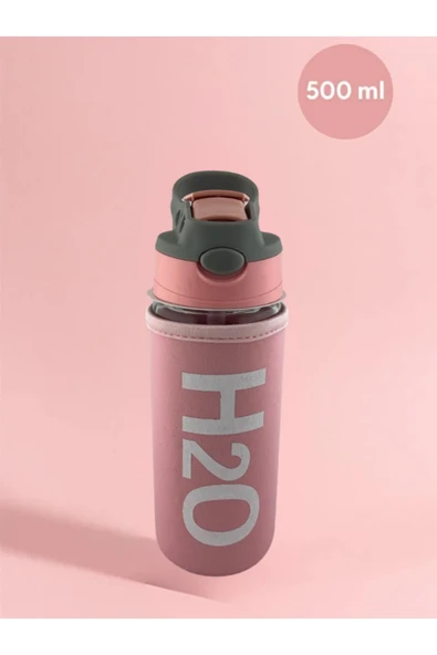 Tohana H2o Kılıflı Pipetli Cam Matara 500 ML ürün görseli 1