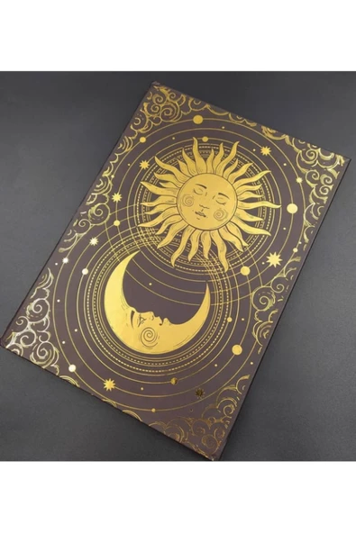 Dörtel Tedarik Tarot Güneş ve Ay Temalı Planner Karton Kapak Defter Zamansız Ajanda - Resim 2