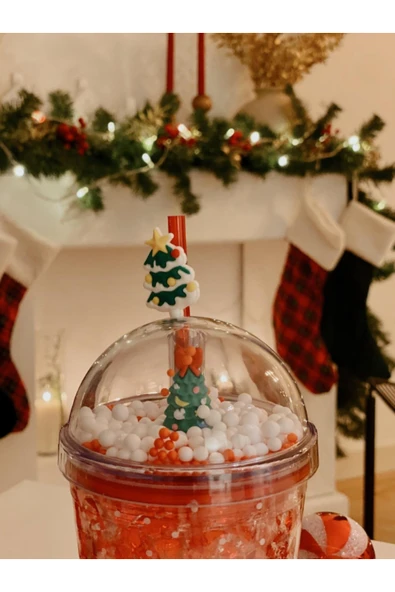 Tohana Happy New Year Yılbaşı Hediyei Pipetli Polikarbon Bardak 450 ML - Resim 2