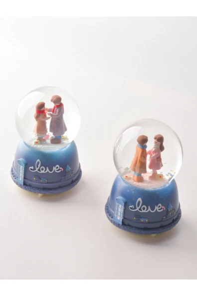 Tohana Büyük Aşk Orta Boy Kar Küresi Işıklı Müzikli Püskürtmeli Kar Küresi - Resim 3