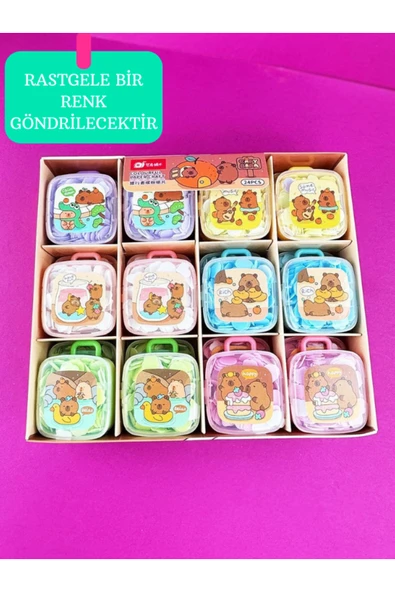 Dörtel Tedarik Capybara Figürlü Mini El Sabunu Bavul Tasarımlı Tek Kullanımlık 200 Yaprak Sabun - Resim 2