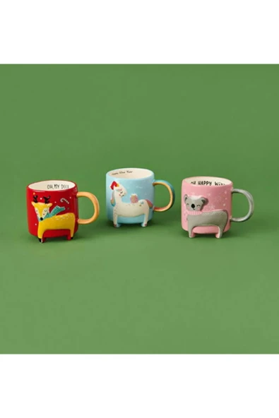 Tohana 3D Hayvan Figürlü Kış Temalı Seramik Kupa 420 ML - Resim 2