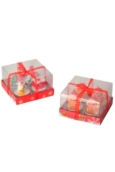 Tohana Yılbaşı Temalı Kurabiye Adam T-Light Mum Dekoratif Mum Seti 8 Adet - Resim 4