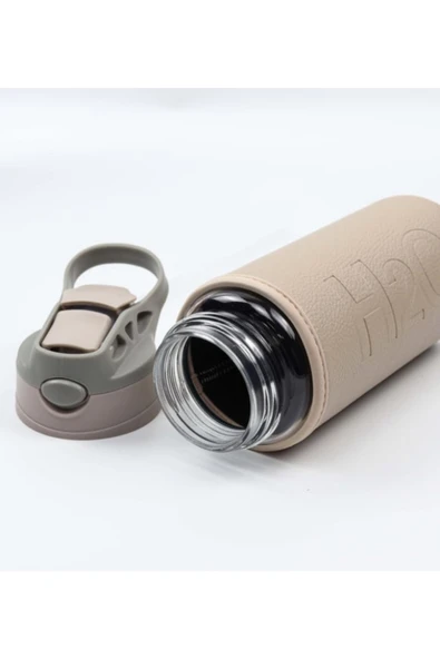 Tohana H2o Deri Kılıflı Pipetli Cam Matara 500 ML - Resim 3