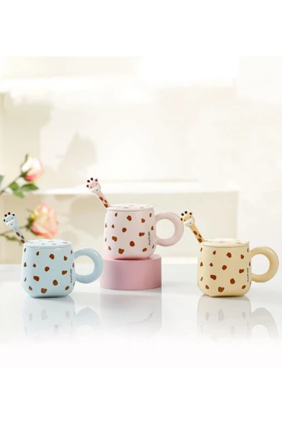 Dörtel Tedarik Zürafa Temalı Seramik Kupa 1966 - Resim 2