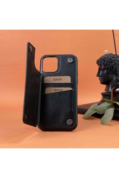 DEERDERİ Helen İphone Hakiki Deri Telefon Kılıfı Uyumlu Iphone 13 Pro - Resim 2